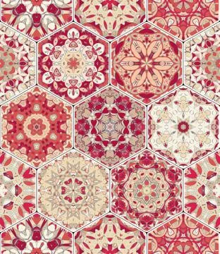 Vector set of hexagonal patterns. イラスト素材