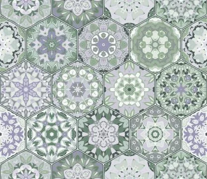 Vector set of hexagonal patterns. Stockillustratie
