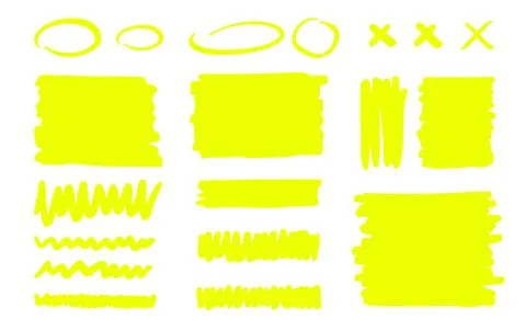 Vector set of highlighter marker strokes Stock Illustration