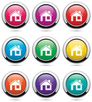 Vector set of home buttons Stock Illustration