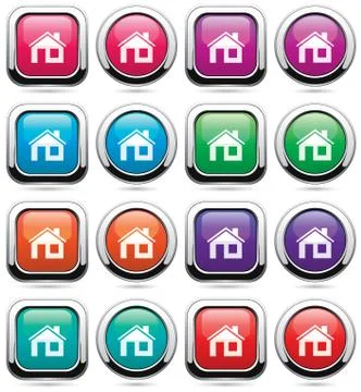 Vector set of home buttons Stock Illustration