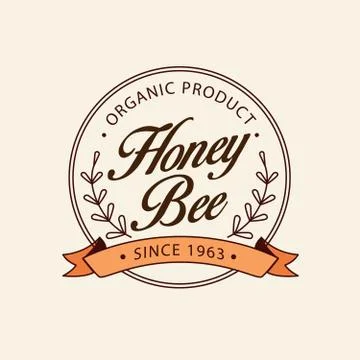 Vector set of honey and bees labels, badges 스톡 일러스트