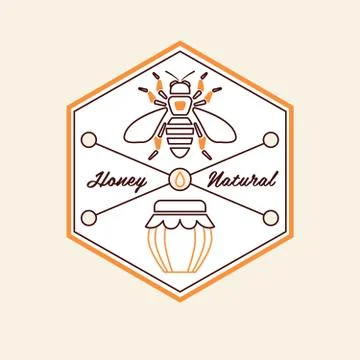 Vector set of honey and bees labels, badges 스톡 일러스트