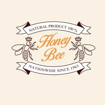 Vector set of honey and bees labels, badges 스톡 일러스트