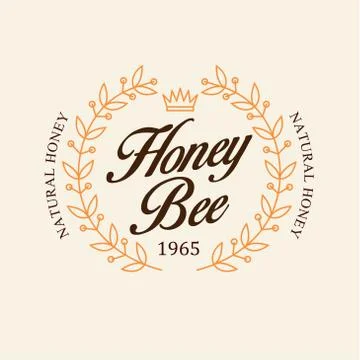 Vector set of honey and bees labels, badges 스톡 일러스트