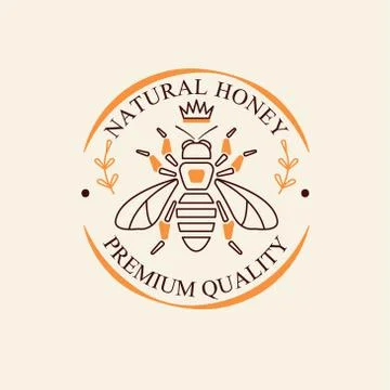 Vector set of honey and bees labels, badges 스톡 일러스트