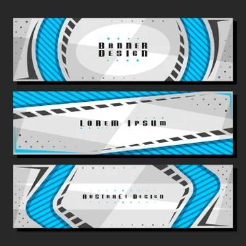 Vector set of horizontal futuristic Banners Stock Illustration