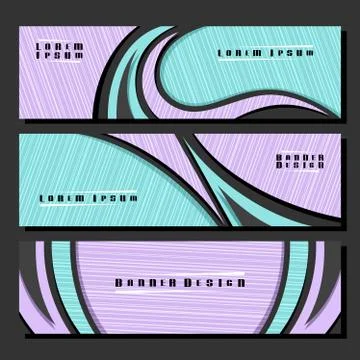 Vector set of horizontal futuristic Banners Stock Illustration