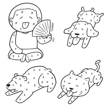 Vector set of hot weather Stock Illustration