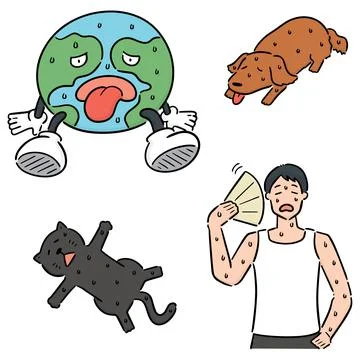 Vector set of hot weather Stock Illustration