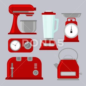 set of of household appliances vector illustration