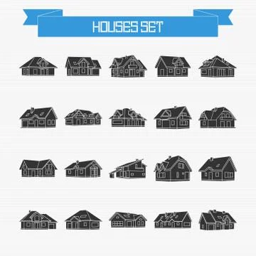 Vector set of houses Stock Illustration