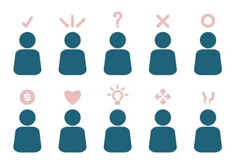 Vector Set of human thinking traits Stock Illustration