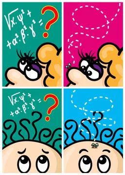 Vector set of humor cartoons. Boy and girl figures. Print illustration Stock Illustration
