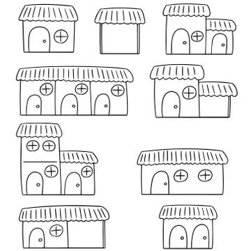 Vector set of huts Stock Illustration
