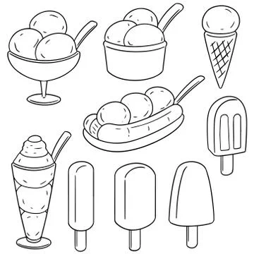 Vector set of ice cream Stock Illustration