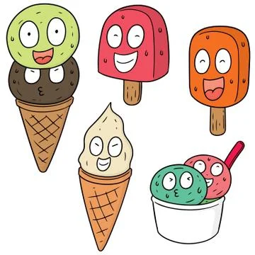 Vector set of ice cream Stock Illustration