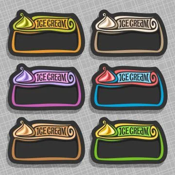 Vector set of Ice Cream Labels Stock Illustration