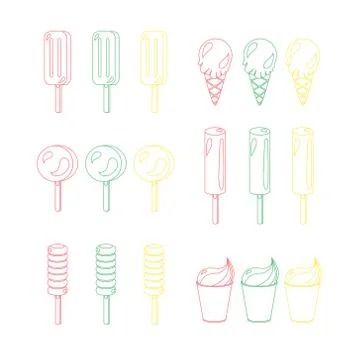 Vector set of ice-creams Stock Illustration