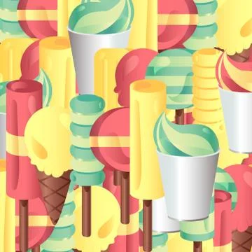 Vector set of ice-creams Stock Illustration