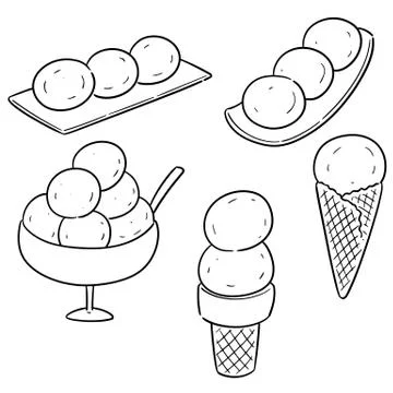 Vector set of ice creams Stock Illustration
