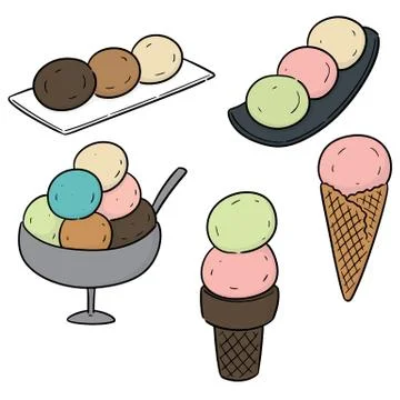 Vector set of ice creams Stock Illustration