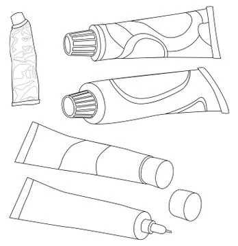 Vector set of icon tubes of paint, glue Stock Illustration