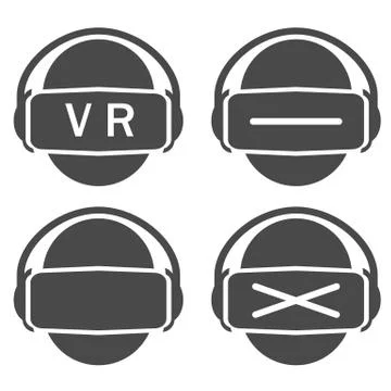 Vector set icon virtual reality 스톡 일러스트