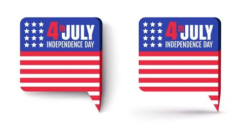 Vector set icons of American flag for independence day at 4 th july. Иллюстрация