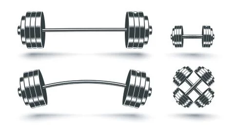 Vector set icons of barbells Stock Illustration