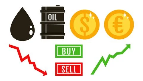 Vector set icons of barrel, oil, gold and money. Vector set icons for stock.. Stock Illustration