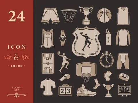 Vector set of icons basketball Stock Illustration