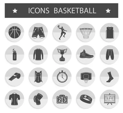 Vector set of icons basketball 無料イラスト素材