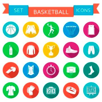 Vector set of icons basketball Free Stock Illustration