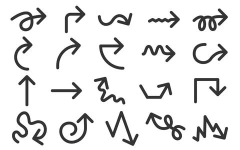 Vector set icons of different arrows. Arrow vector set. Stock Illustration