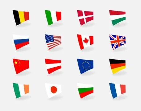 Vector set icons flags 스톡 일러스트