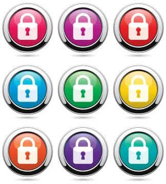 Vector set of icons with locks Stock Illustration