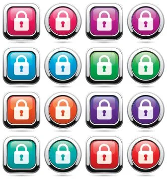 Vector set of icons with locks Stock Illustration