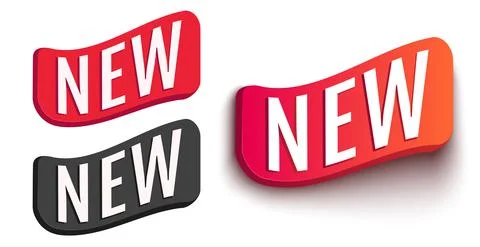 Vector set icons of new labels. Stock Illustration