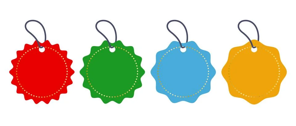 Vector set icons of shopping labels for sale. Vector labels in different co.. Stock Illustration