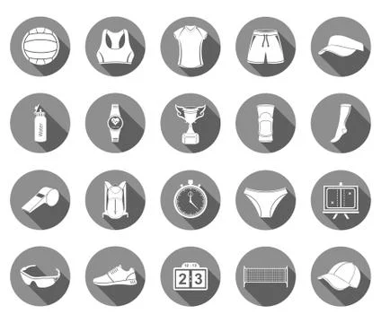 Vector set of icons volleyball Stock Illustration