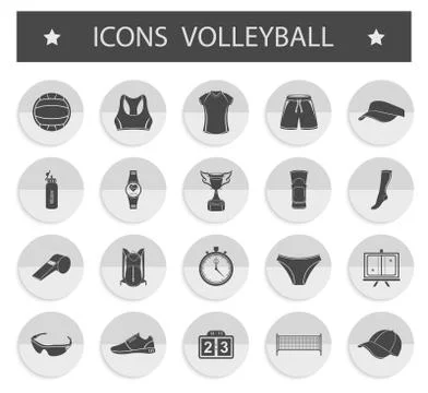 Vector set of icons volleyball Illustrazione stock