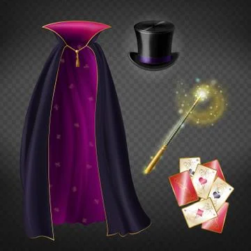Vector set with illusionist equipment for tricks Stock-Illustration