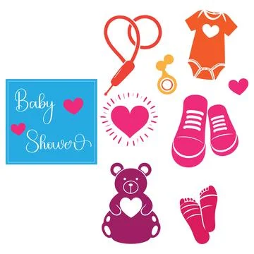 Vector Set of Illustration Babies and Motherhood Concept. Stock Illustration