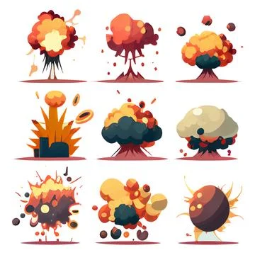 Cartoon Explosion Illustrations ~ Vectors