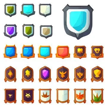 Vector set illustration in cartoon style of magic game icon reward trophy Illustrazione stock
