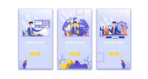 Vector Set Illustration View Business Blog Online Stock Illustration