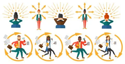 Vector set of illustrations with business people イラスト素材