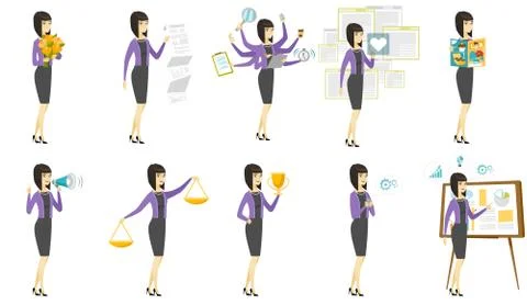 Vector set of illustrations with business people. イラスト素材