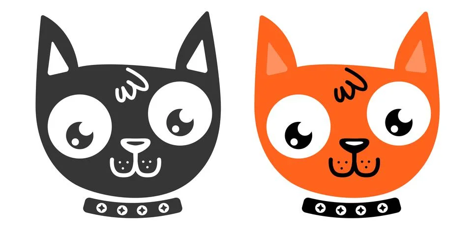 Vector set illustrations of cute dog head. Vector emblem of chihuahua head. Stock Illustration